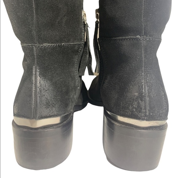 - Naughty Monkey Black Stride Chelsea Suede Leather High Rider Burnished Boot - Picture 14 of 14